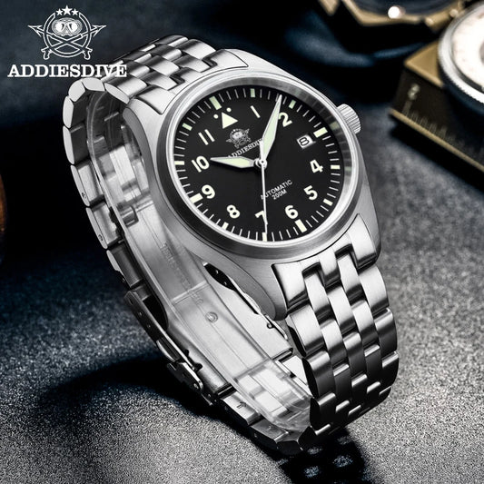 Orologio Meccanico Con Zaffiro 39mm Movimento 8215 Giappone Automatico Da Uomo Impermeabile 200m Luminoso Pilota Retrò