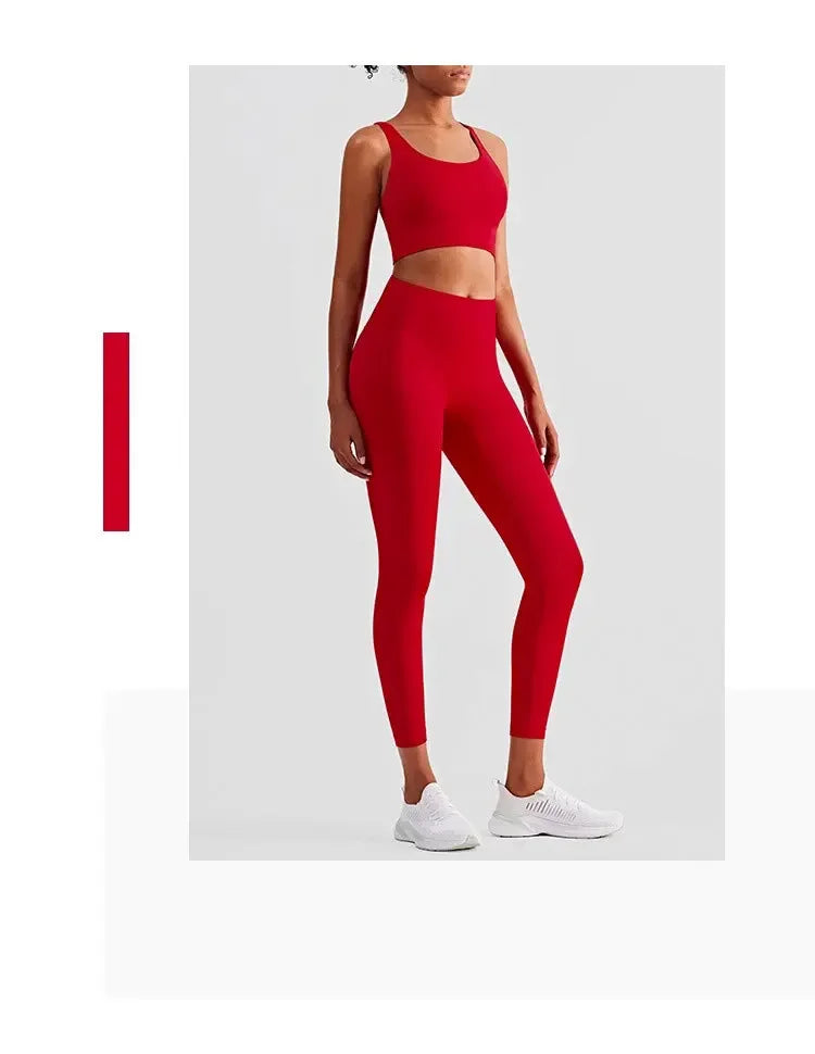 Tuta Da Yoga Due Pezzi Da Donna Abbigliamento Sportivo Per Pilates E Fitness Leggings Reggiseno Sportivo Traspirante