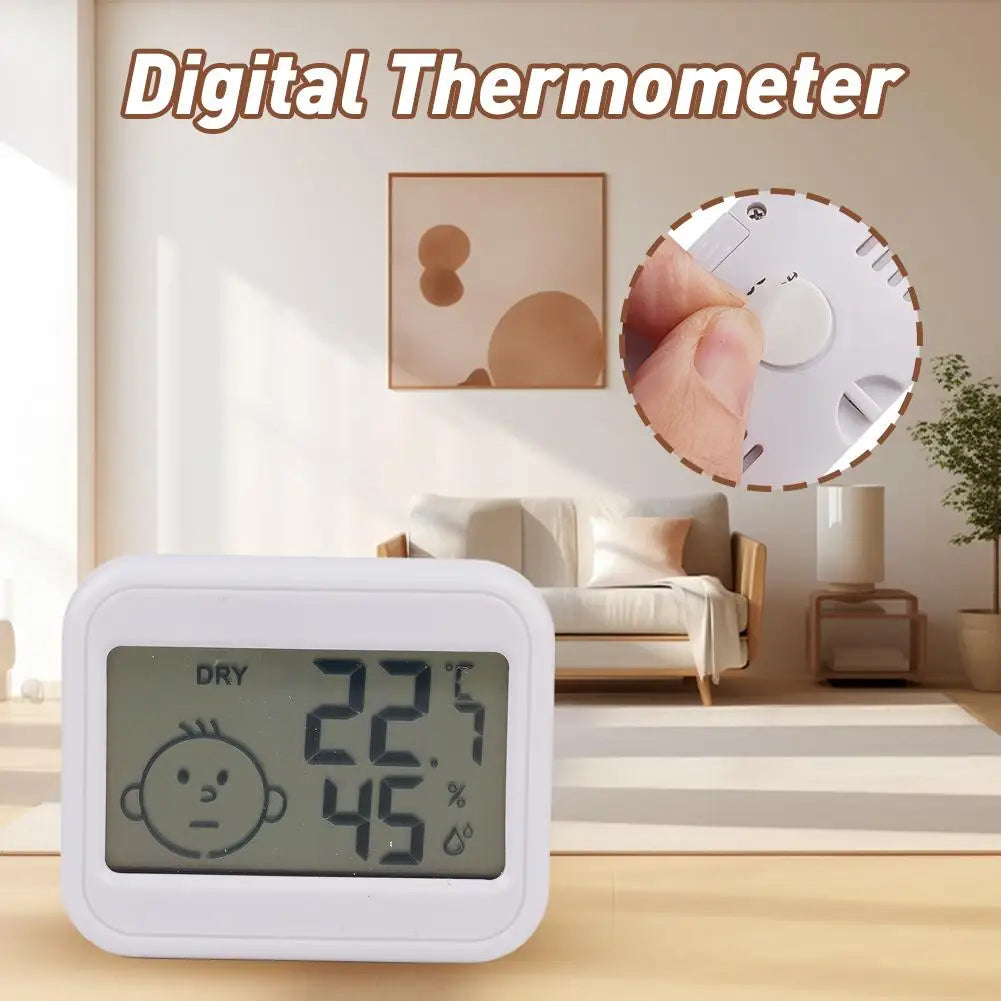 Mini Termometro Digitale LCD Igrometro Orologio Elettronico Misuratore Umidità e Temperatura