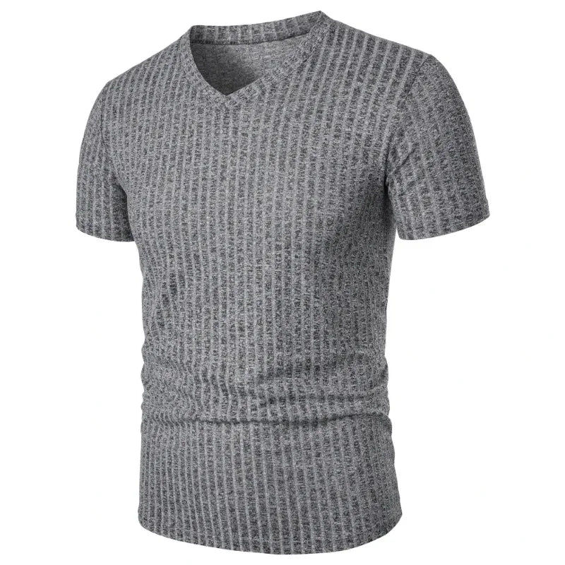 T Shirt Muscolari Da Uomo A Maniche Corte Estive Elasticizzate Scollo A V Bodybuilding Streetwear Allenamento Costine