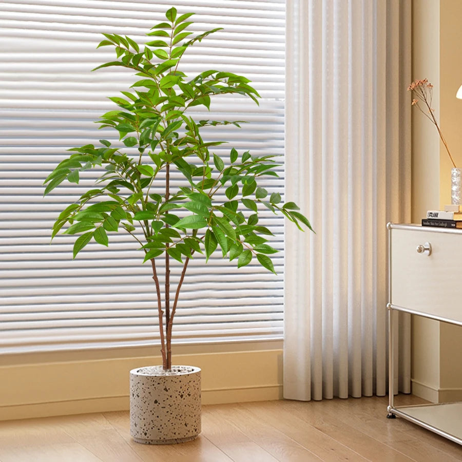 Ficus Artificiale Grande Ramo 76-140 Cm Manutenzione Zero Per Giardino E Terrazza Interni Esterni Foglie Rigogliose