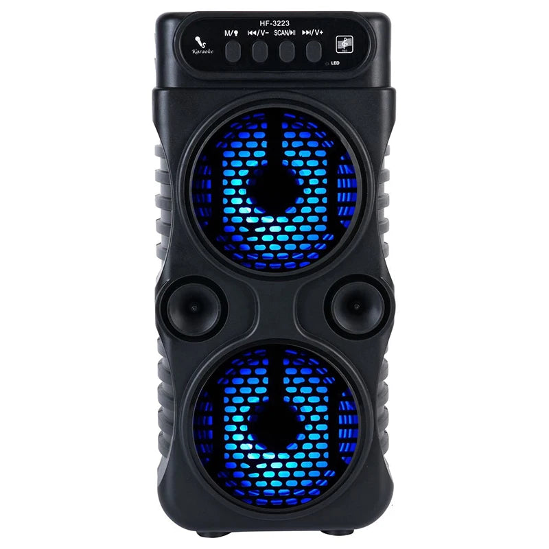 Altoparlante Wireless Portatile Esterno Con Doppio Subwoofer Stereo Da 3 Pollici USB Alimentatore Per Feste Karaoke