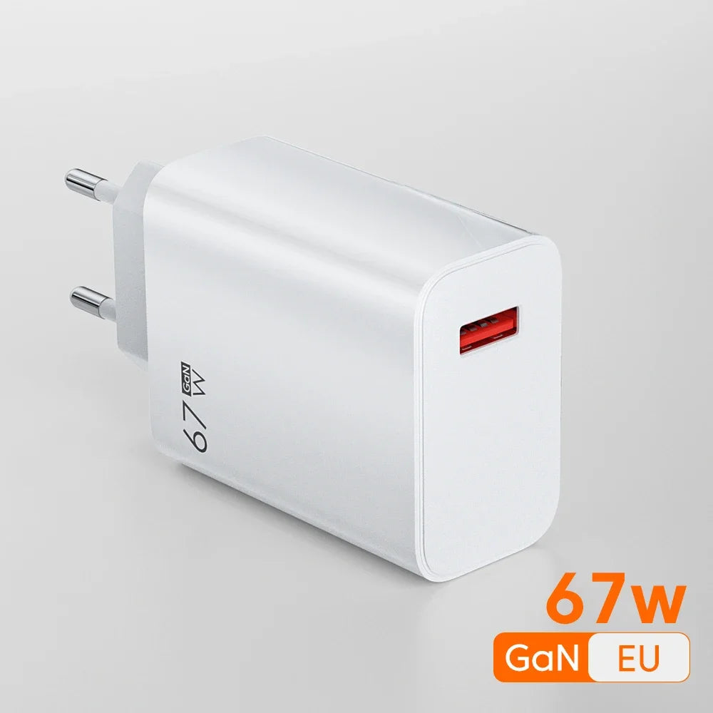 Caricabatterie USB 67W Per Xiaomi 14 13 12 11 Mi Poco Redmi Note 10 9 Pro 6A Adattatore Muro Cavo USB C Ricarica Turbo