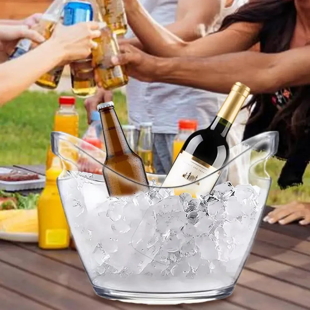 Secchiello Per Ghiaccio Trasparente In Plastica Grande Per Bevande Vino Champagne Bar E Feste A Casa