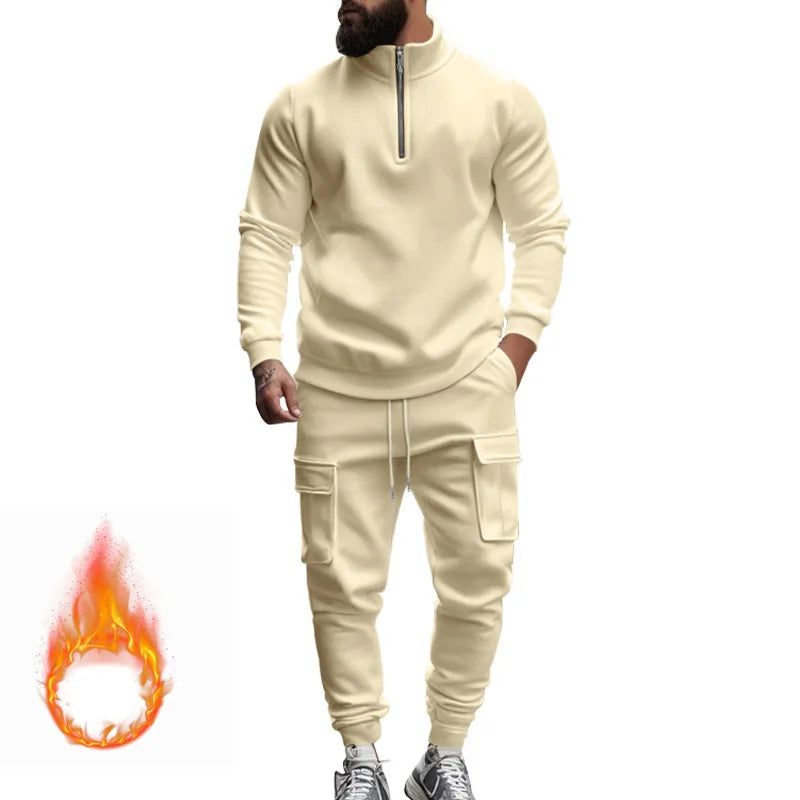 Pantaloni Sportivi Con Cerniera Calda In Velluto Da Uomo Casual Autunno Inverno 2024