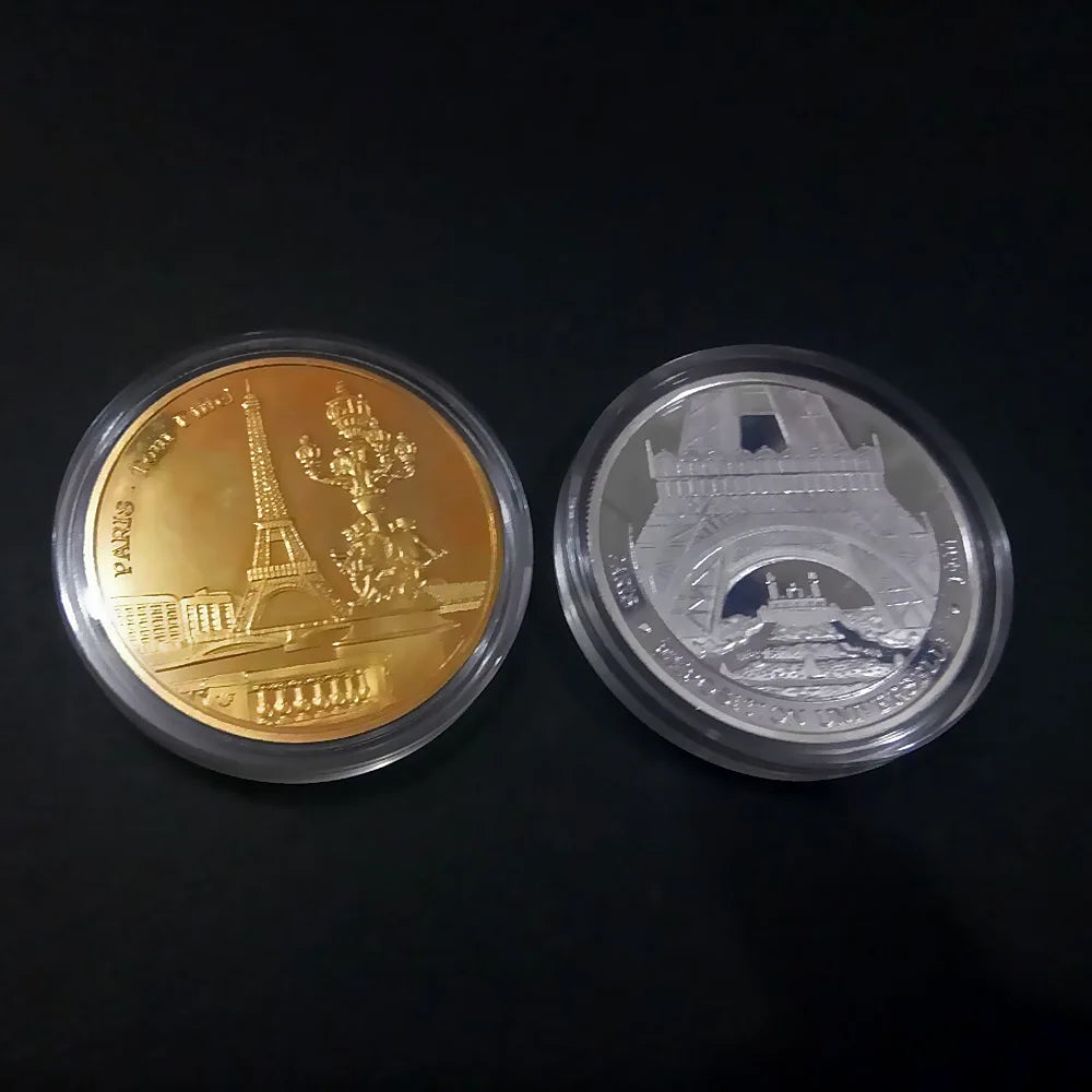 Collezione Di Monete Commemorative Della Torre Eiffel Parigi Per Viaggi Europee Non Valuta In Metallo