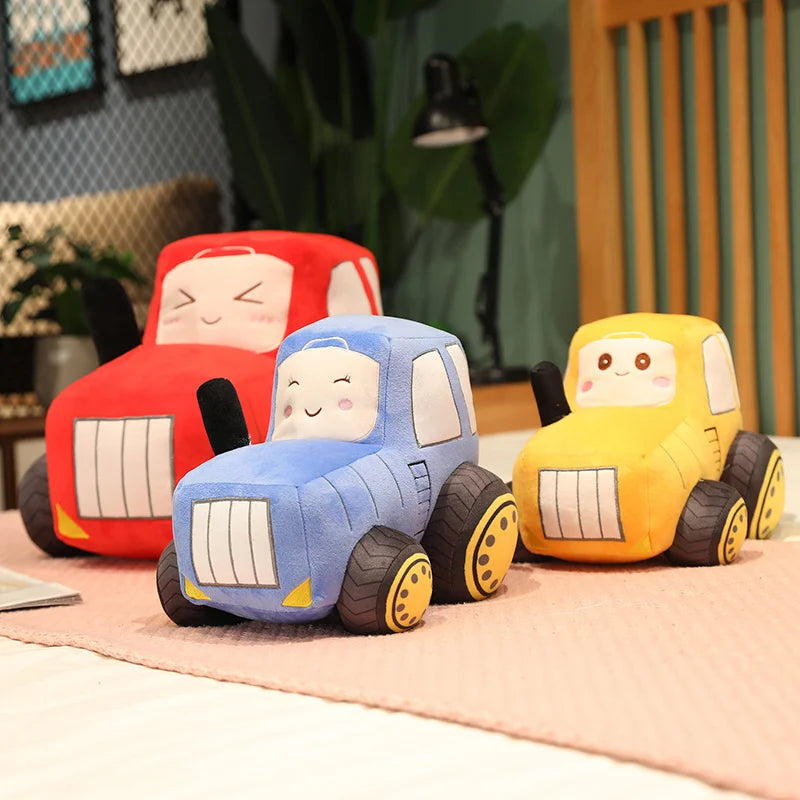 Simulazione Trattore Escavatore Giocattoli Di Peluche Per Auto Kawaii Morbido Cuscino Veicoli Regalo Natale Bambini