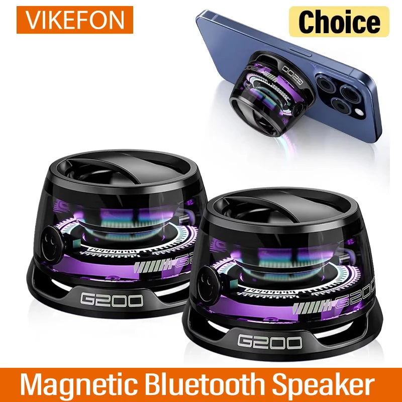 Altoparlante Bluetooth Magnetico Portatile Per Viaggiatori Con Luce RGB Dinamica E Compatibile Con iOS
