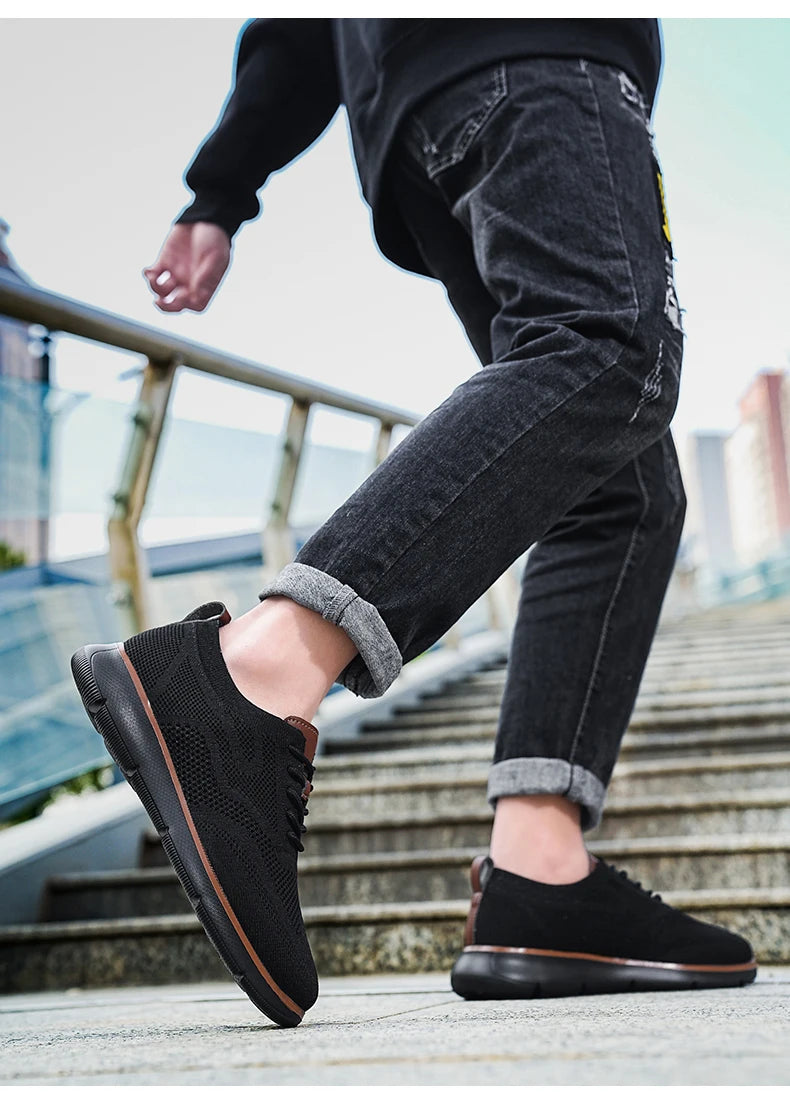 Scarpe Casual Da Uomo Traspiranti Con Cuscino Oxfords Comode Per Abito Formale In Maglia Plus Size