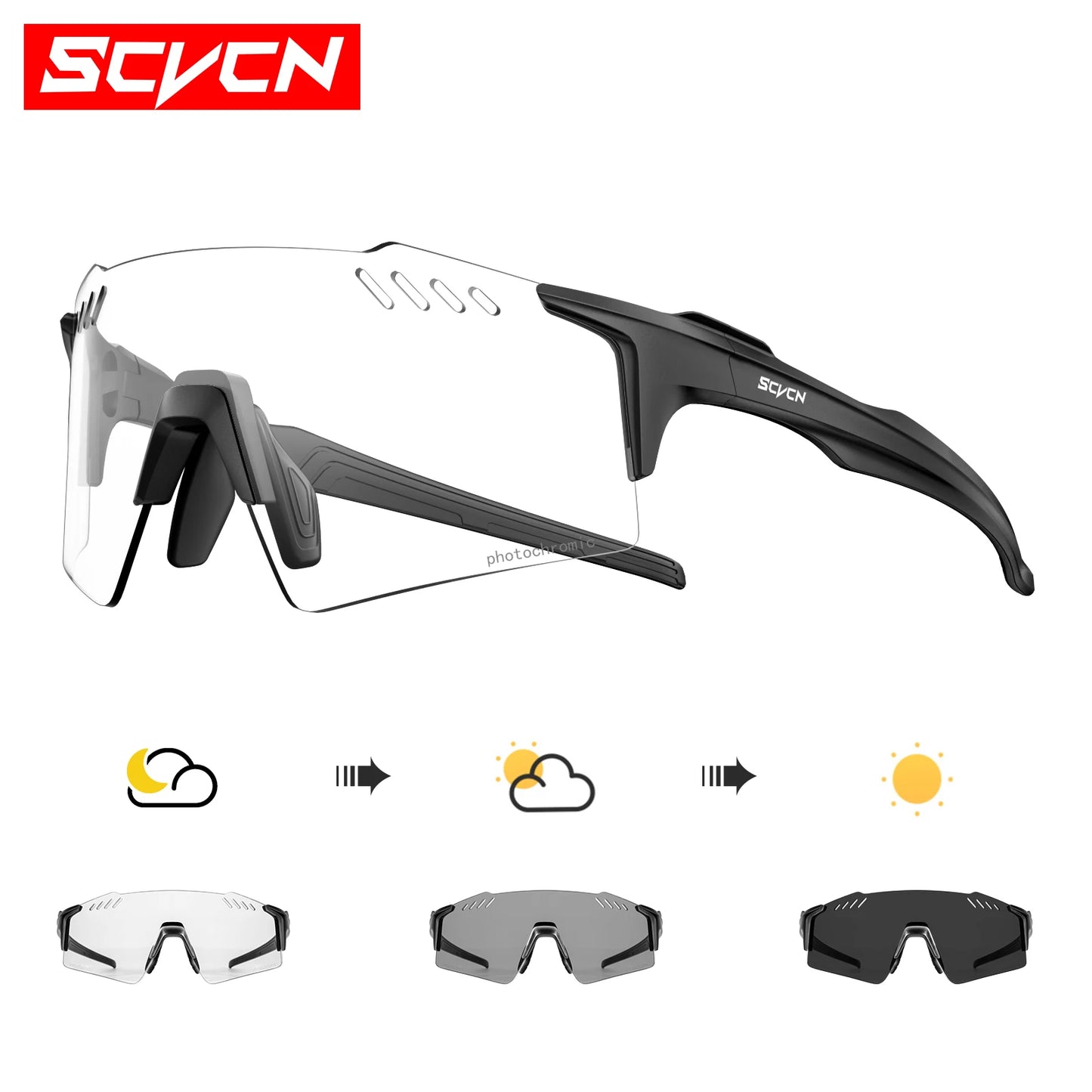 Occhiali Fotocromatici UV400 Per Ciclismo MTB Equitazione All Apertto Multisport Guida Golf Campeggio