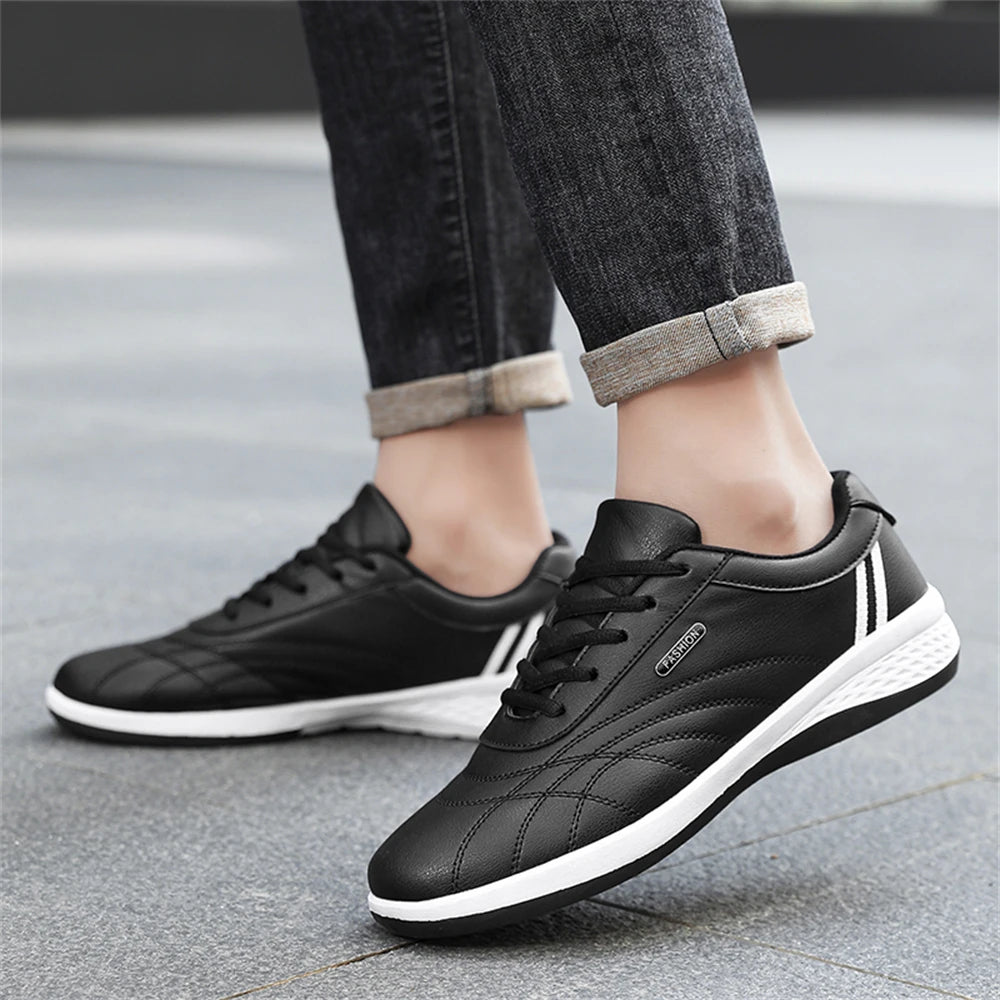 Scarpe Da Uomo Casual In Pelle Stringate Da Passeggio Per Esterni Bianco Nero Taglia 10