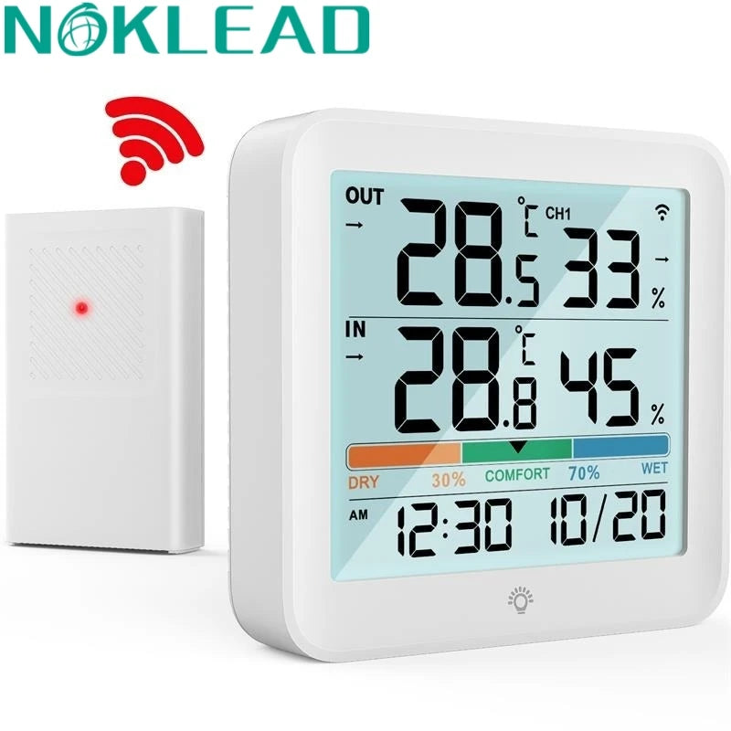 NOKLEAD Termometro Digitale LCD Igrometro Misuratore Di Umidità E Temperatura Interna Ed Esterna Per Ufficio E Casa