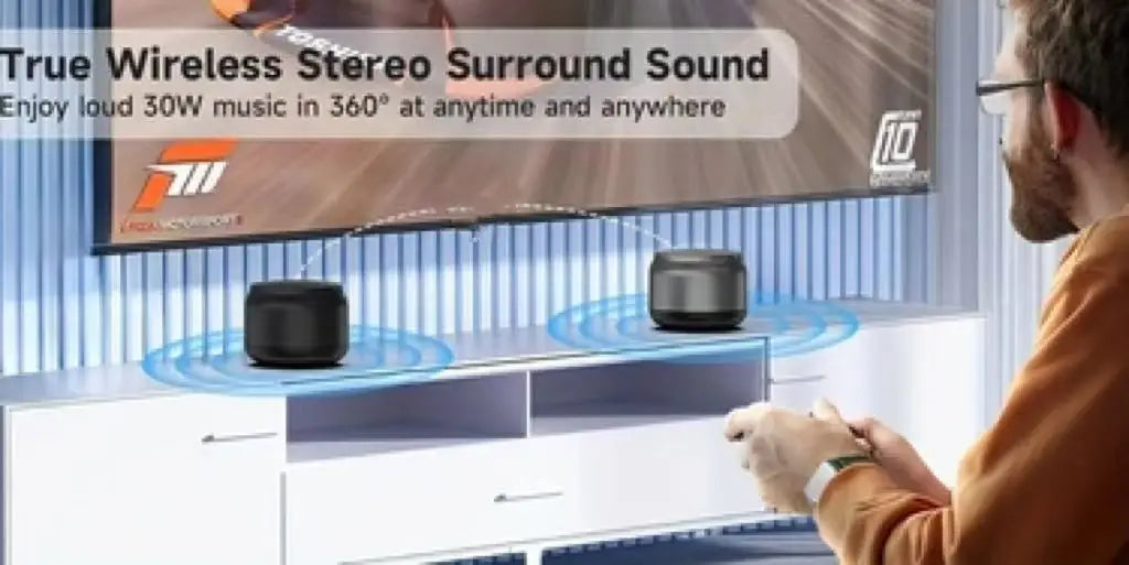 Mini Altoparlante Portatile Wireless Con Ricarica USB Stereo HD E Bassi Potenti Ideale Per Eventi All'Aperto