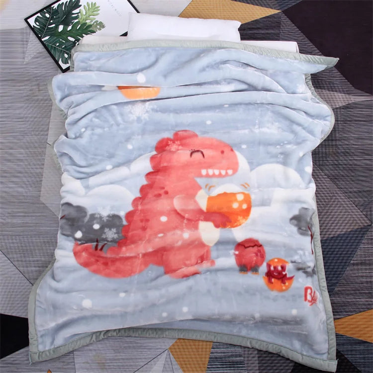 Coperta Morbida Raschel 105x135 Per Bambini Fumetto Inverno Caldo Peluche Copriletto Trapunta