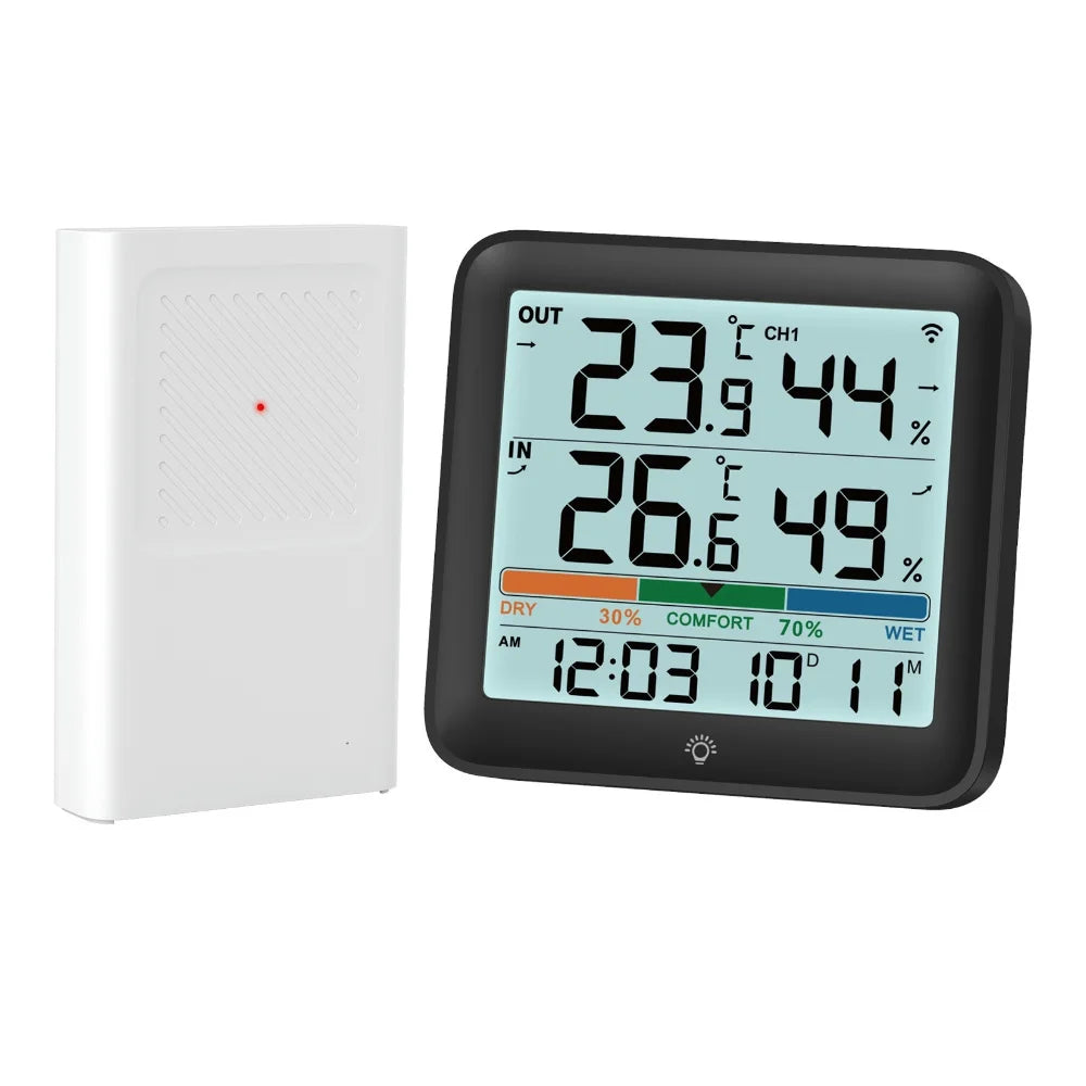 NOKLEAD Termometro Digitale LCD Igrometro Misuratore Di Umidità E Temperatura Interna Ed Esterna Per Ufficio E Casa