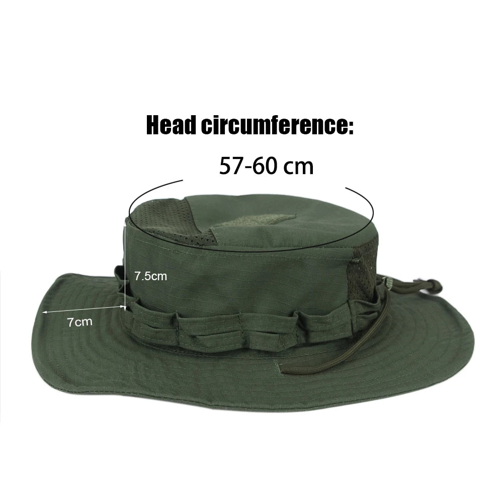Cappello Boonie Camouflage Protezione Solare Traspirante Antivento Uomo Per Escursionismo Pesca Caccia