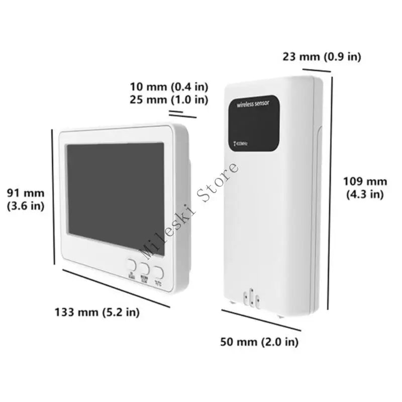 Igrometro Wireless J60C Con Telecomando A Distanza Schermo Da 5 Pollici Ad Alto Contrasto Per Sistemi Di Monitoraggio