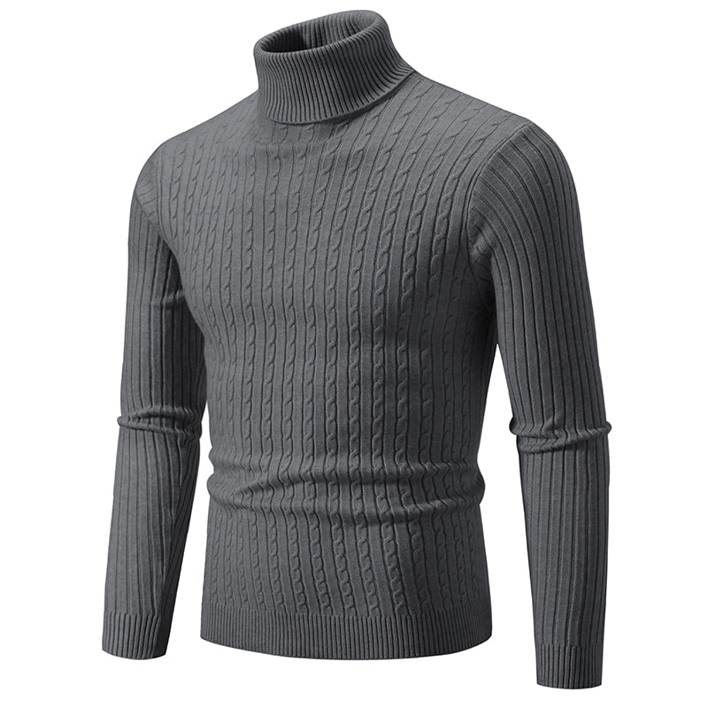 Maglione Dolcevita Uomo Lana Caldo Lavorato A Maglia Tinta Unita Inverno Casual Outdoor Top