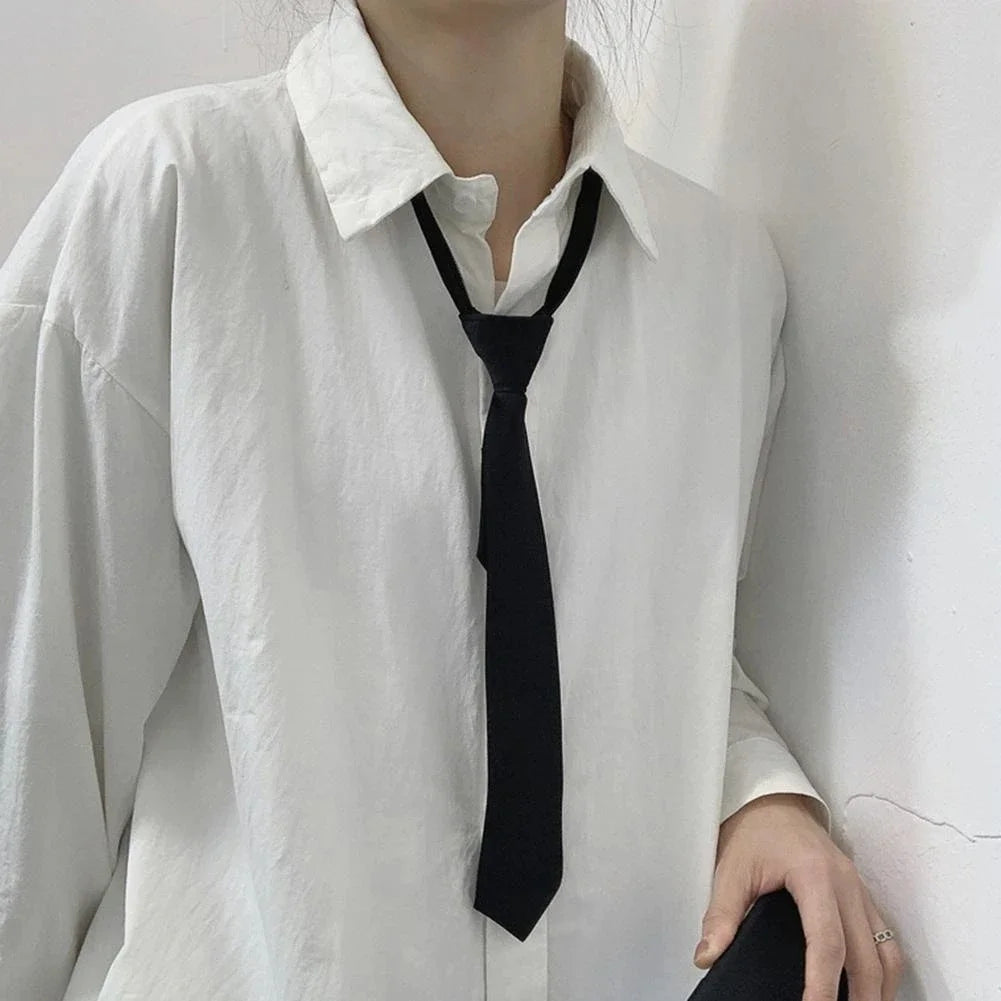 Cravatta Unisex Nera Con Clip Per Camicia Uniforme Da Stewards Matte Adatta A Uomo E Donna