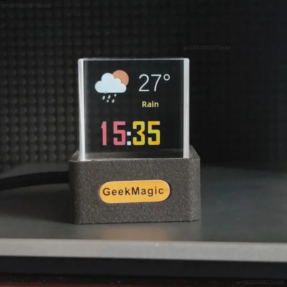 GeekMagic GifTV Crystal Cube Display Fotografico Stazione Meteorologica Intelligente Olografica Orologio Digitale Con Animazioni Regalo