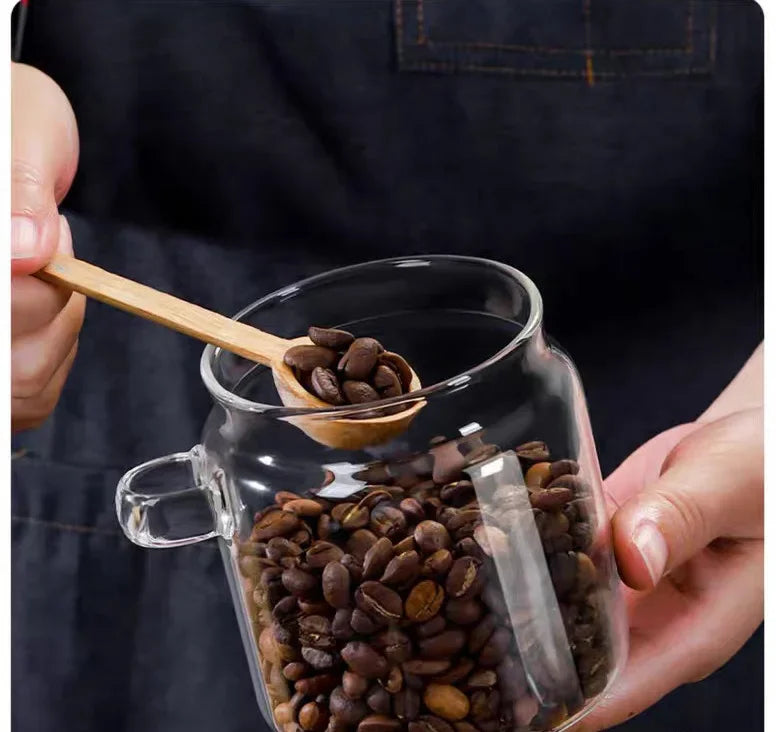 JUSTINLAU Barattoli In Vetro Sigillato Per Cereali E Chicchi Di Caffè Con Cucchiaio E Spezie Da Cucina 400ml 600ml 900ml