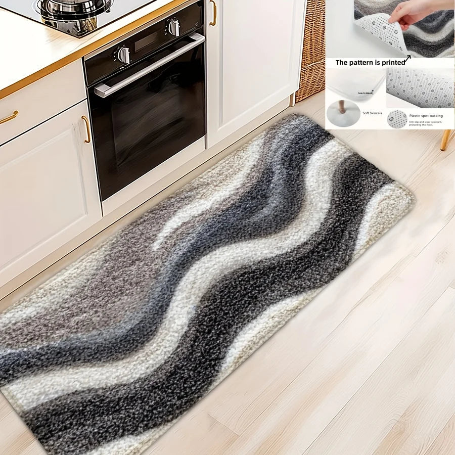 Tappetino Da Bagno Marrone Grigio Antiscivolo In Morbido Pile Tappeto A Pelo Corto Per Bagno Soggiorno Cucina