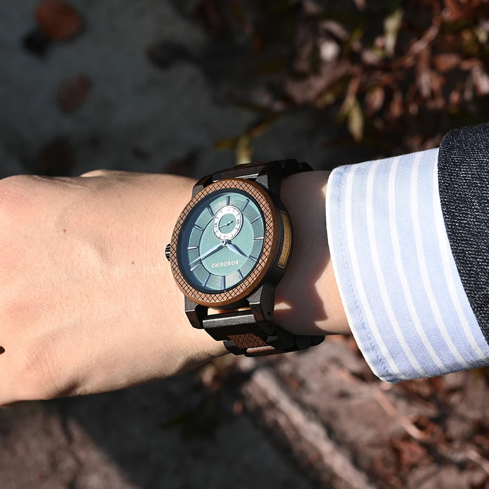 BOBOBIRD Orologio In Legno Da Uomo Personalizzato Nome Testo Sulla Custodia Posteriore Orologio Quarzo Scatola Regalo