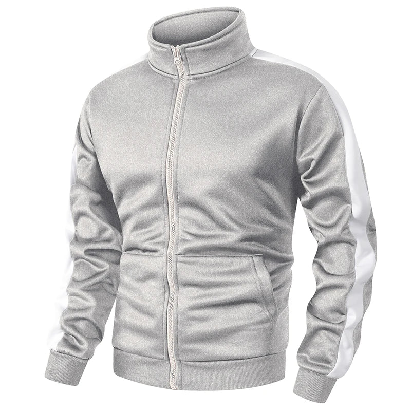 Giacca Sportiva Patchwork Colorblock Da Uomo Con Tasca Kanga Autunno Inverno Foderata In Pile Calda Con Cerniera