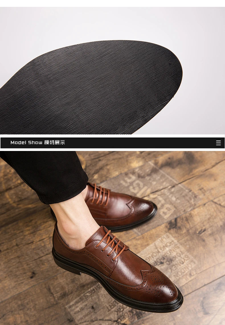 Scarpe Brogue In Pelle Di Alta Qualità Uomo Classiche E Eleganti Da Ufficio E Da Sposa