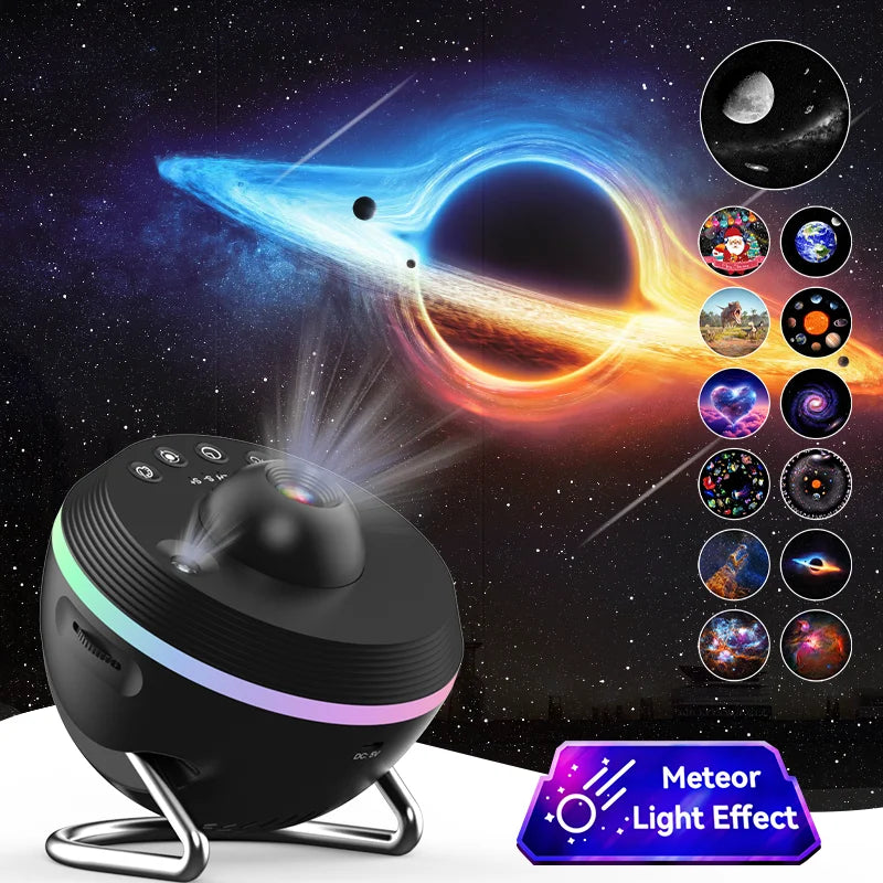 Proiettore Galaxy Star 12 In 1 Con Meteor Lampada Notturna Rotante Space Ball Per Bambini