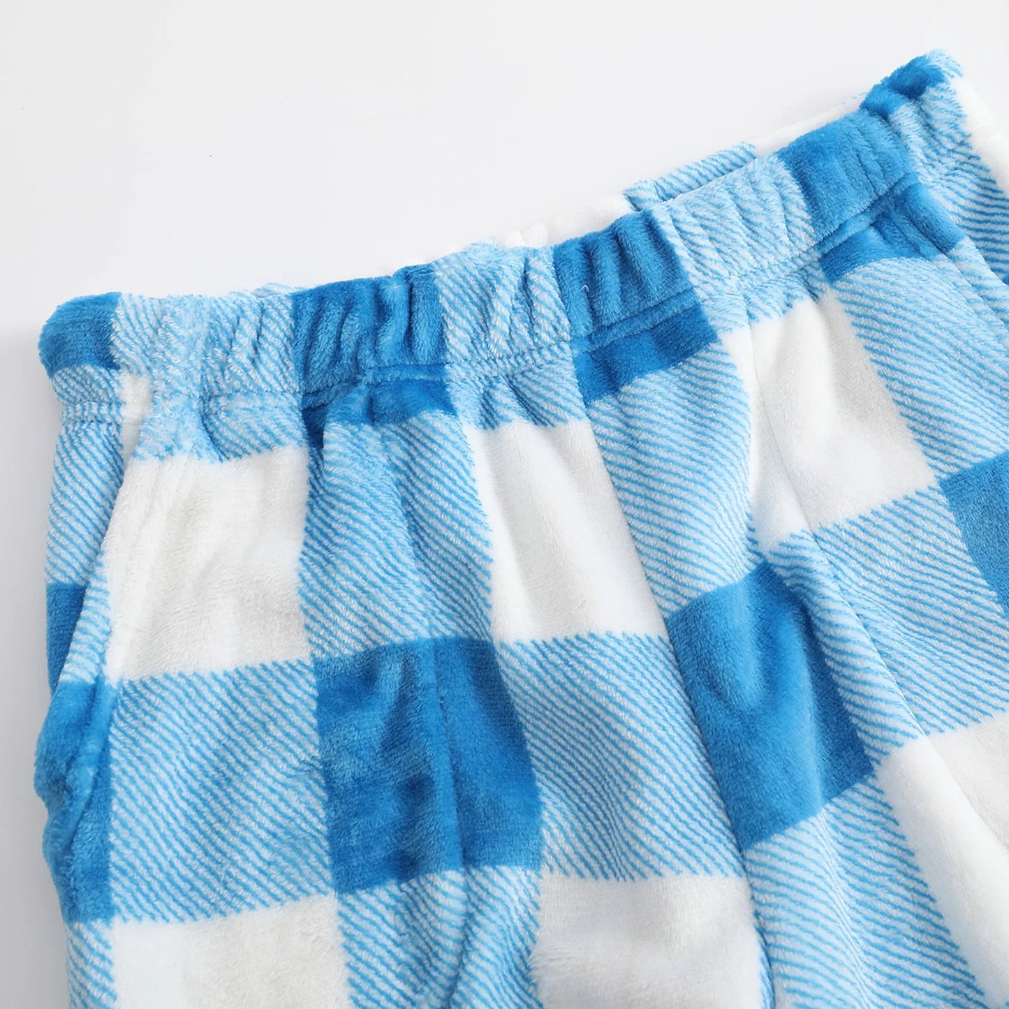 Pantaloni Del Pigiama Da Donna Con Vita Elastica E Scozzesi In Pile Morbidi Con Tasche Peluche