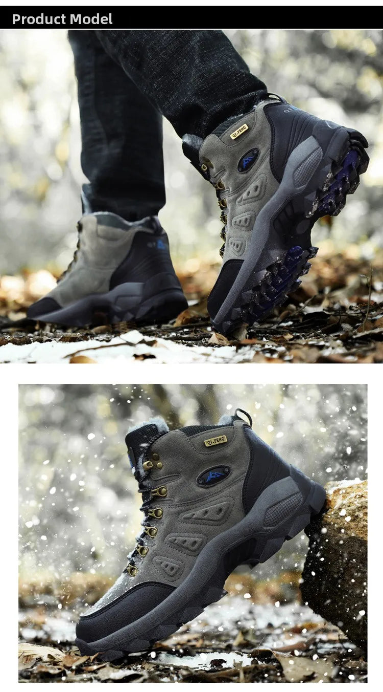 Scarpe Da Arrampicata Invernali All'aperto Da Trekking Antiscivolo Con Suola Spessa Uomo Calde