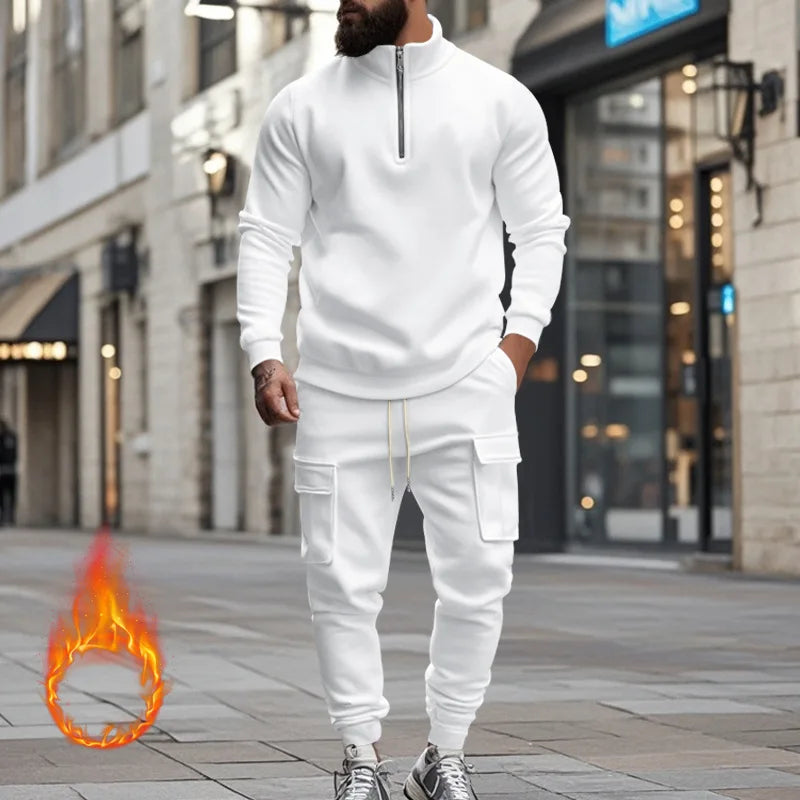 Pantaloni Sportivi Con Cerniera Calda In Velluto Da Uomo Casual Autunno Inverno 2024