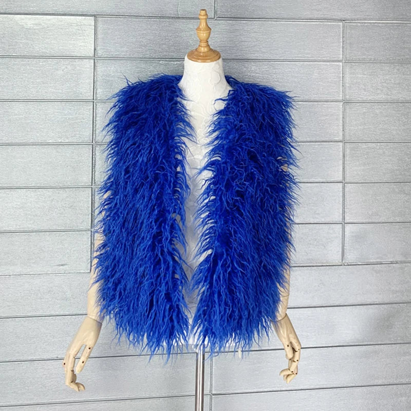 Gilet Di Pelliccia Sintetica Da Donna Lana Imitazione Caldo Senza Maniche Autunno Inverno 2025 Stile Elegante
