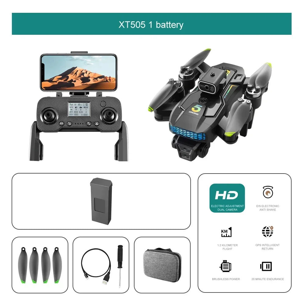 Drone Professionale GPS 8K Con Gimbal Tre Assi Brushless RC Quadricottero Ostacoli Fotocamera HD 4K 5G