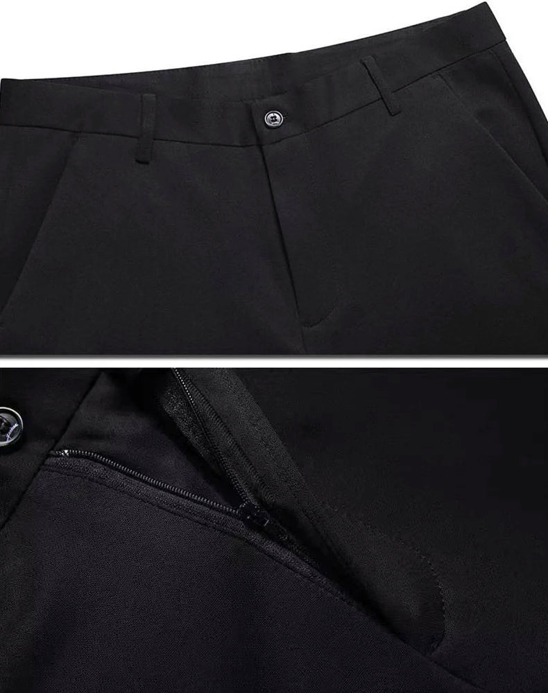 Pantaloni Da Uomo Eleganti Dritti Largi Elasticizzati Per Lavoro Casual Grandi Dimensioni Primavera Autunno