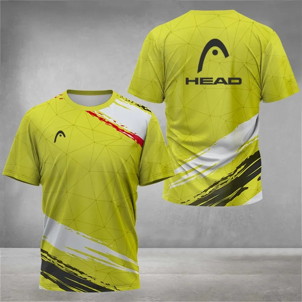 Maglietta Estiva Traspirante Da Uomo Per Badminton E Tennis Da Tavolo Collo A O Manica Corta Jersey Confortevole DR