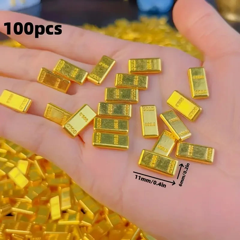 100 pezzi/set di mini decorazioni per la decorazione della ricchezza e della prosperità, accessori in metallo fantasia per la decorazione della festa in casa carni