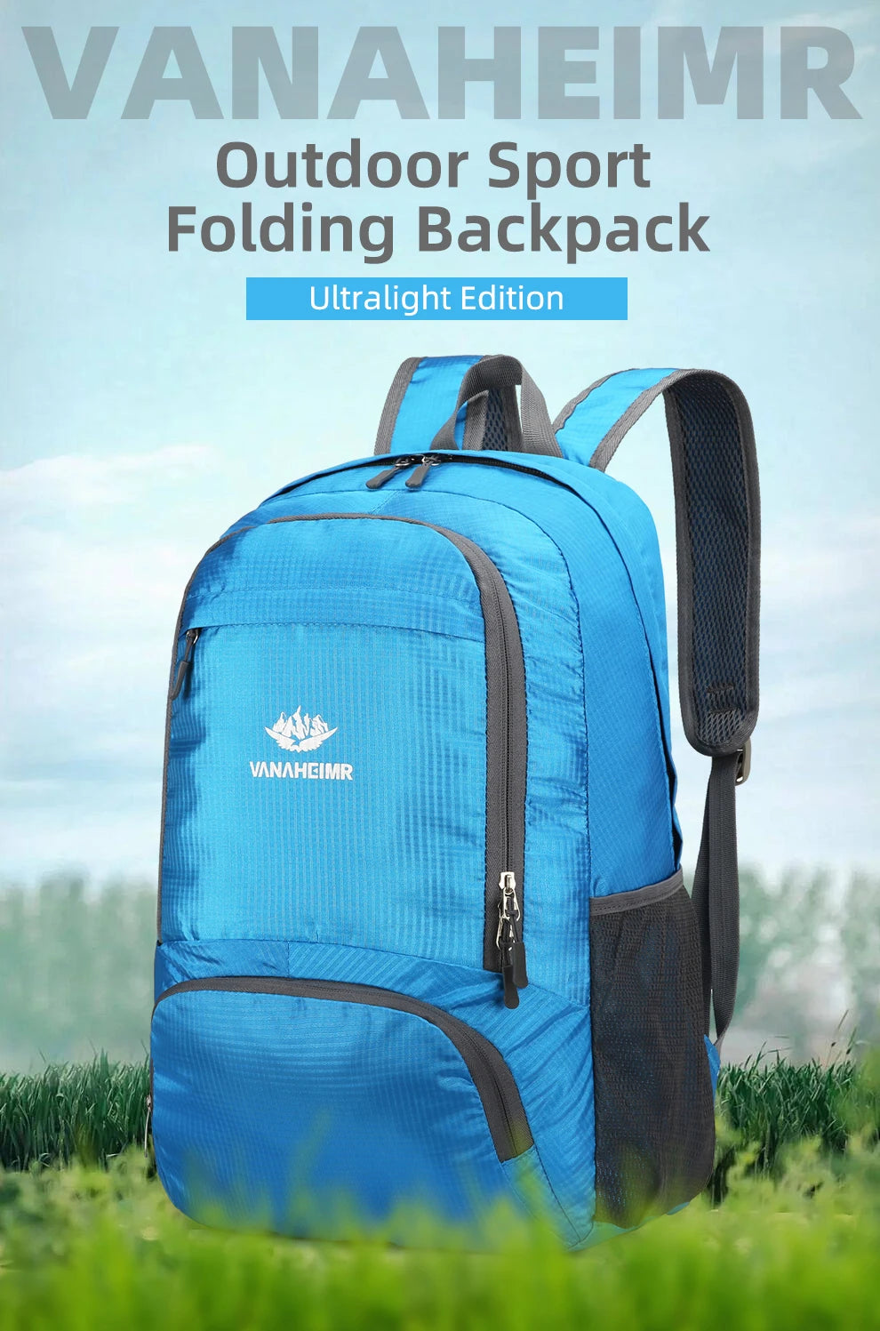 Zaino Pieghevole Da 23 Litri Ultraleggero Esterno Zaino Da Trekking Daypack Capienza Elevata Tessuto Idrorepellente