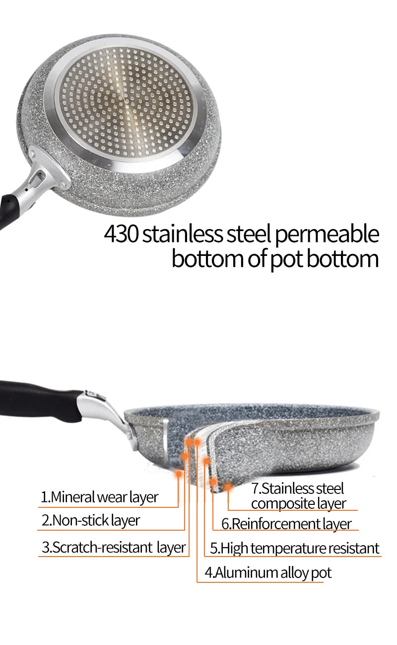 Padella 28/26/24/20cm padella Wok padella antiaderente padella calderone fornello a induzione padelle padella per Pancake padella per uova fornello a Gas casa