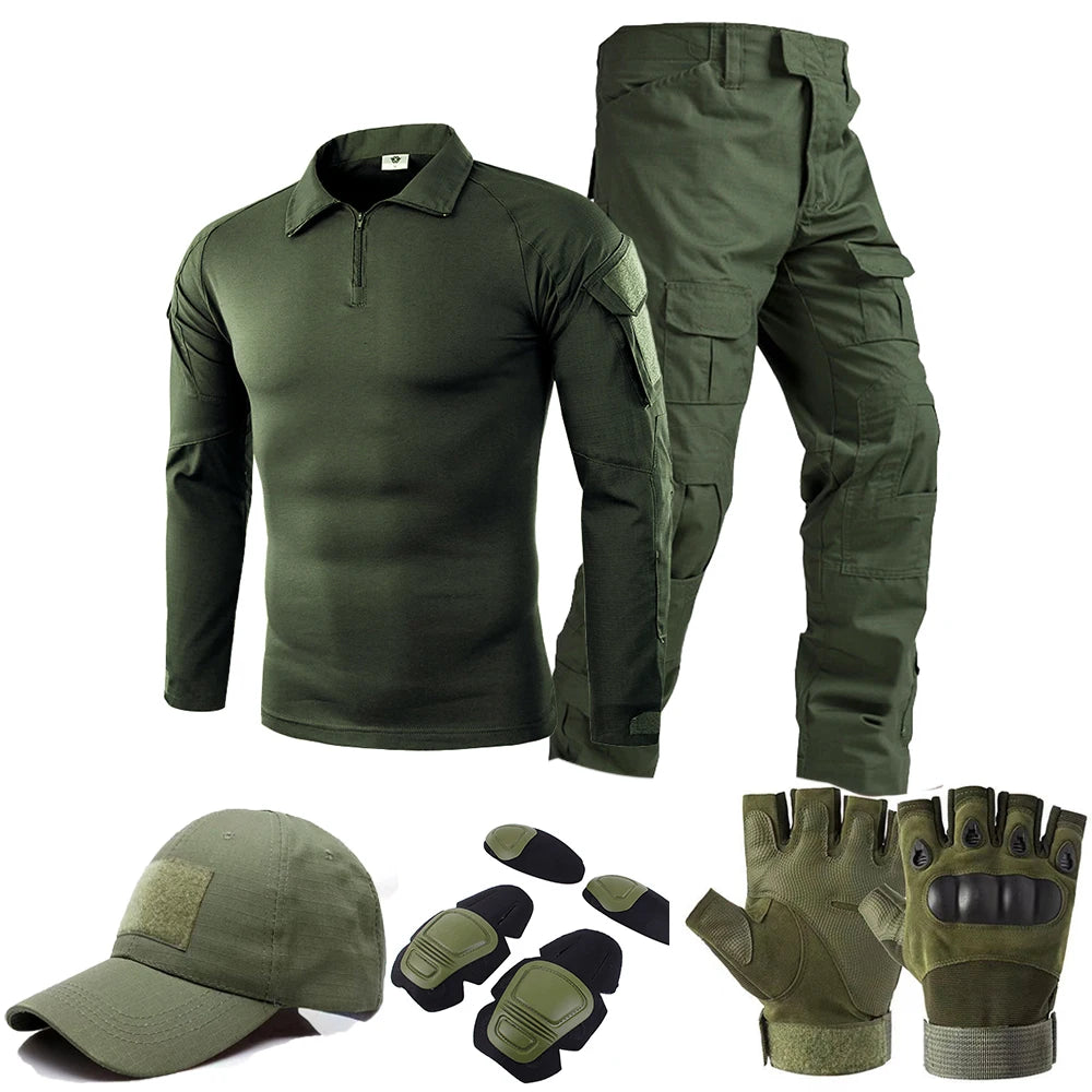 Set Abiti Militari Tattici Tuta Mimetica Da Esterno Camicie Da Caccia Pantaloni Per Airsoft Paintball
