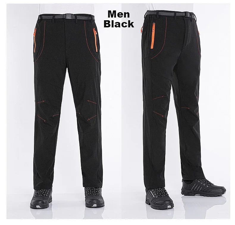 Pantaloni Invernali Da Uomo In Pile Per Trekking Impermeabili Caldi Da Campeggio All Aperto Soft Shell Antipioggia Antivento