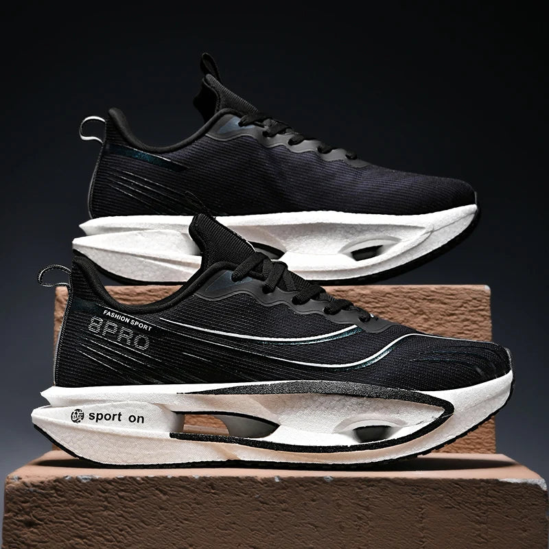 Scarpe Da Corsa Sportive Unisex Uomo Donna Maratona Carbon Board Cuscino Aria Antiscivolo Leggere Traspiranti