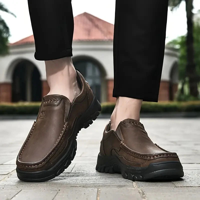 Scarpe Da Uomo In Pelle Fatte A Mano Slip On Mocassini Casual Outdoor Antiscivolo Per Passeggiata