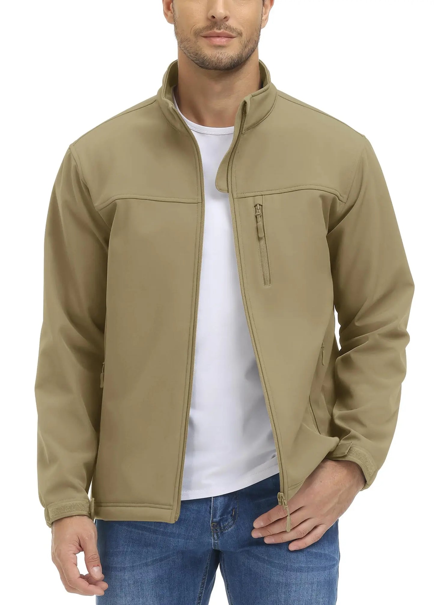 TACVASEN fodera in pile impermeabile giacca a vento giacche da lavoro invernali da uomo tasca con cerniera cappotti Casual capispalla con Zip intera top
