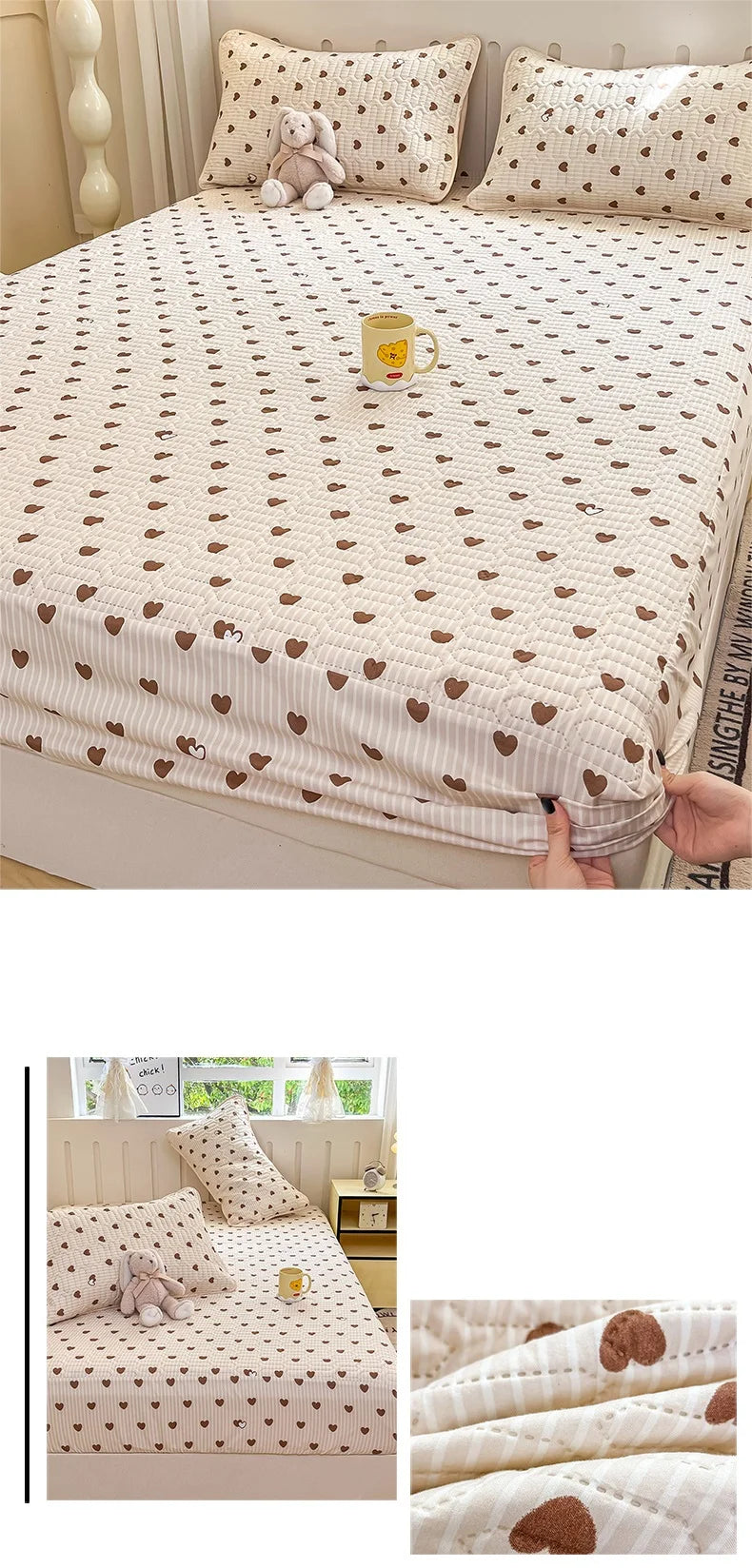 Copriletto Addensato Impermeabile Coprimaterasso Elastico Stampato Senza Federa Per Letto Di Casa