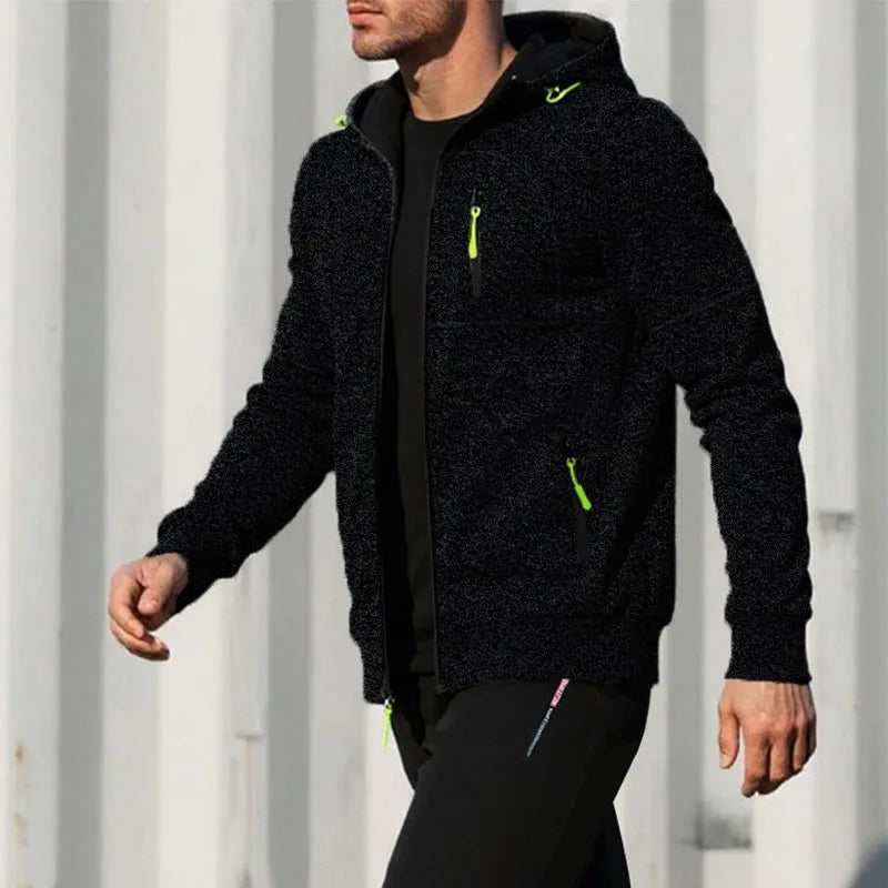 Giacca Casual Da Uomo Autunno Slim Fit Con Cappuccio E Cerniera Tinta Unita Abbigliamento Sportivo Maschile