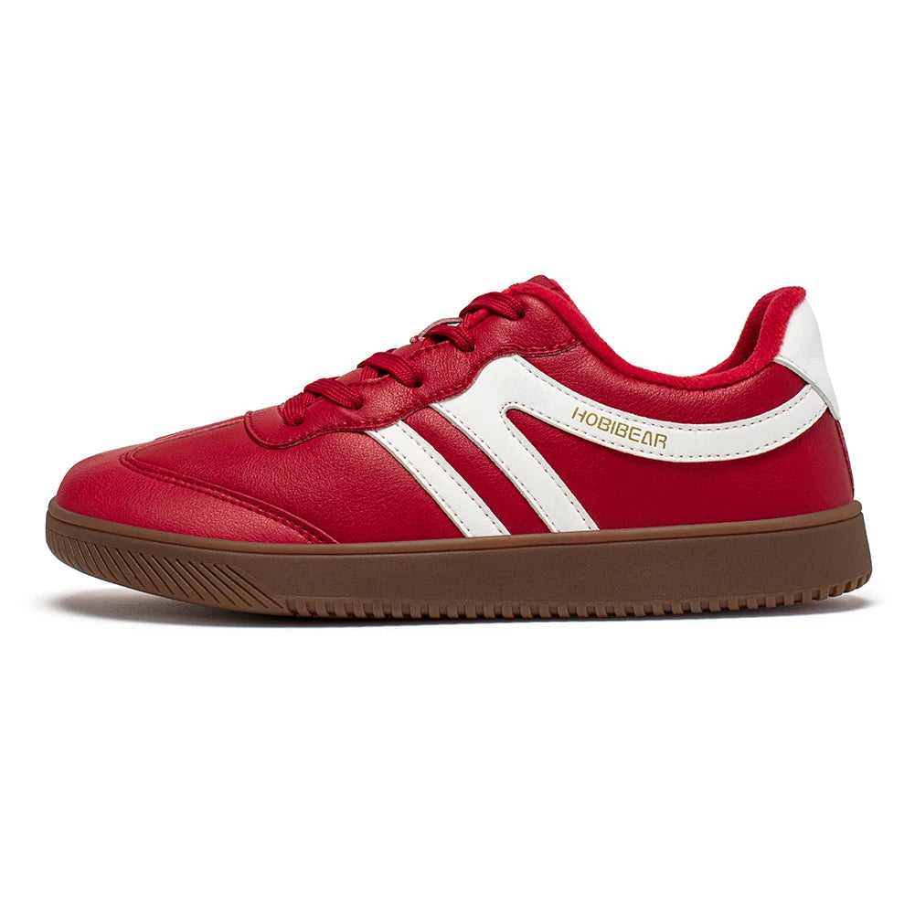 Hobibear Scarpe Da Ginnastica Unisex A Punta Larga In Pelle Artificiale Foderate In Pelliccia Sintetica Retrò Stringate