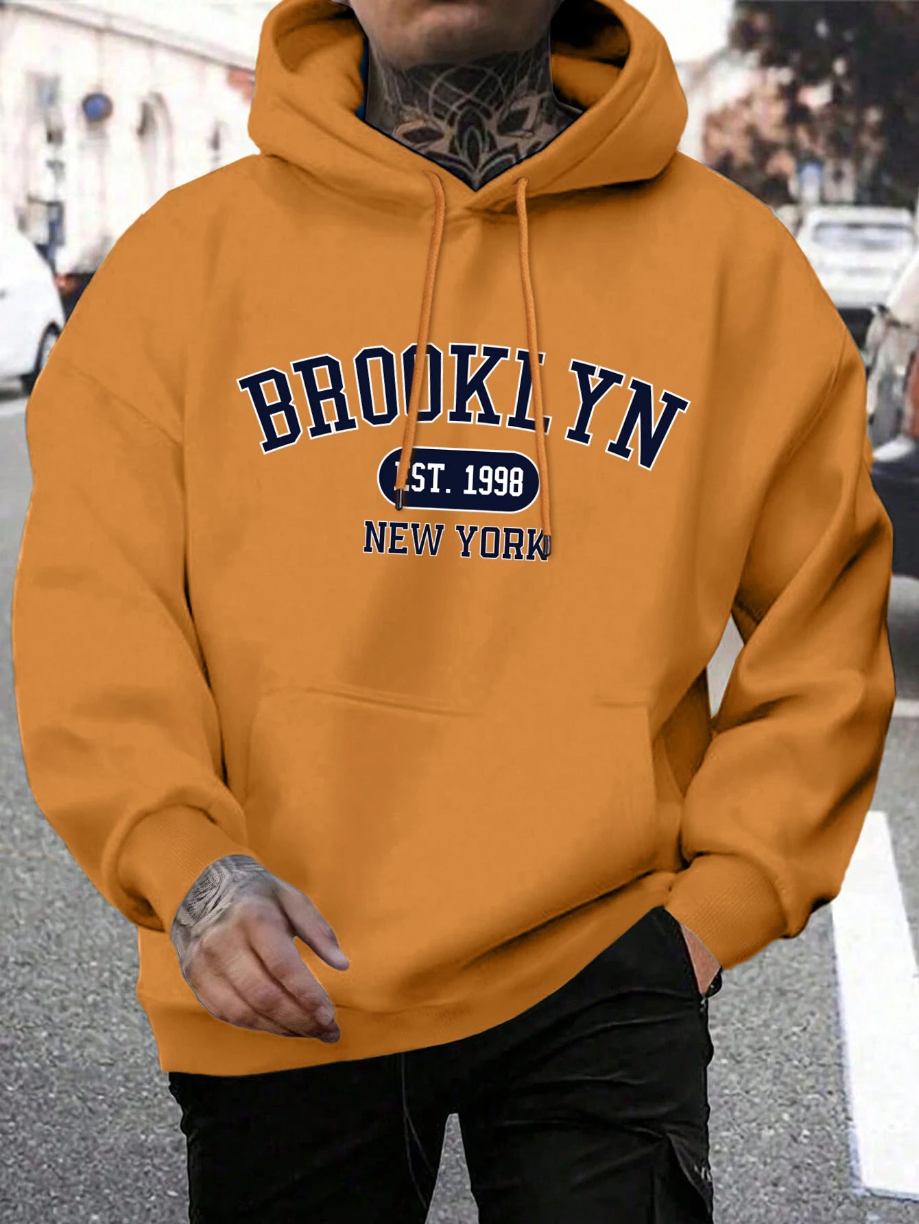 Brooklyn Est 1998 New York Stampa Felpe da uomo Harajuku Felpa con cappuccio girocollo Moda Felpa con cappuccio oversize Autunno Comodo tuta