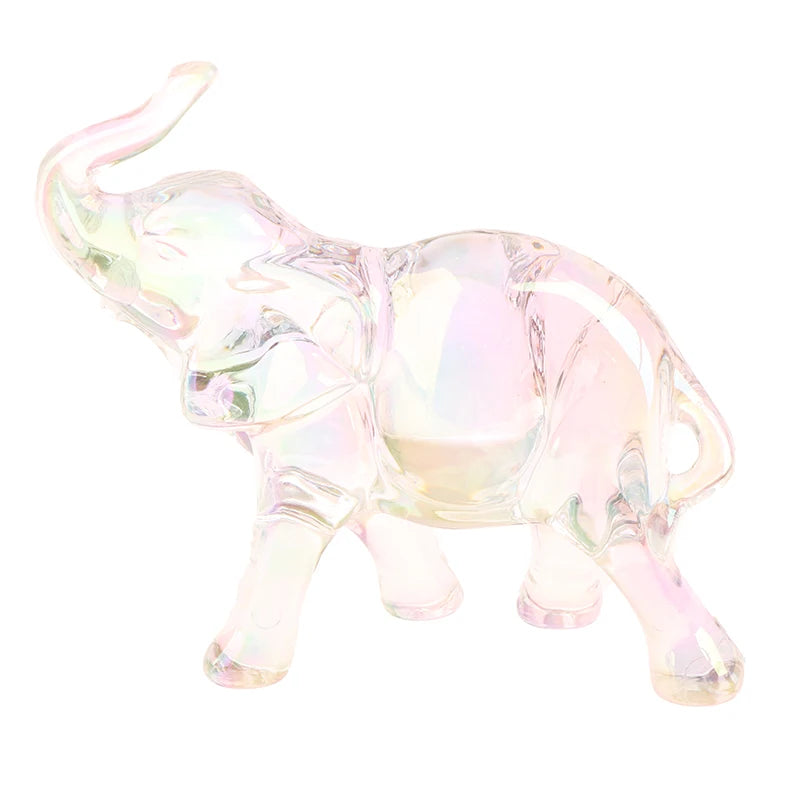 Simpatica statua di elefante di cristallo Mini statua di animale Ornamenti di elefante per bambini Artigianato Ornamenti di cristallo per desktop Soggiorno